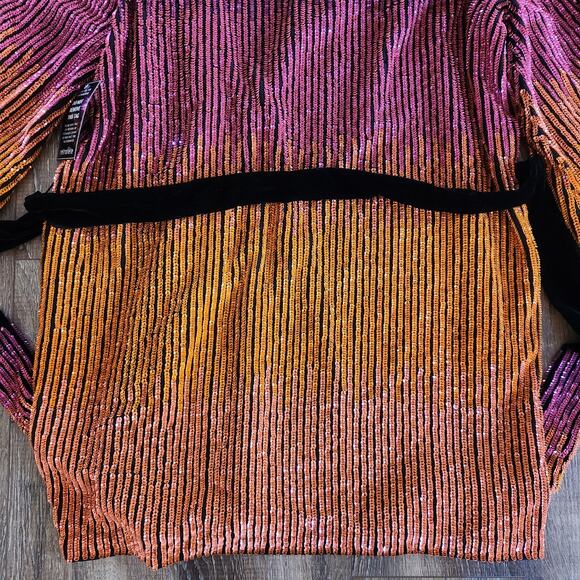 Retrofete Gabrielle Robe Sequin Dress in Ombre Pink Orange Size XS NWT - Picture 10 of 14